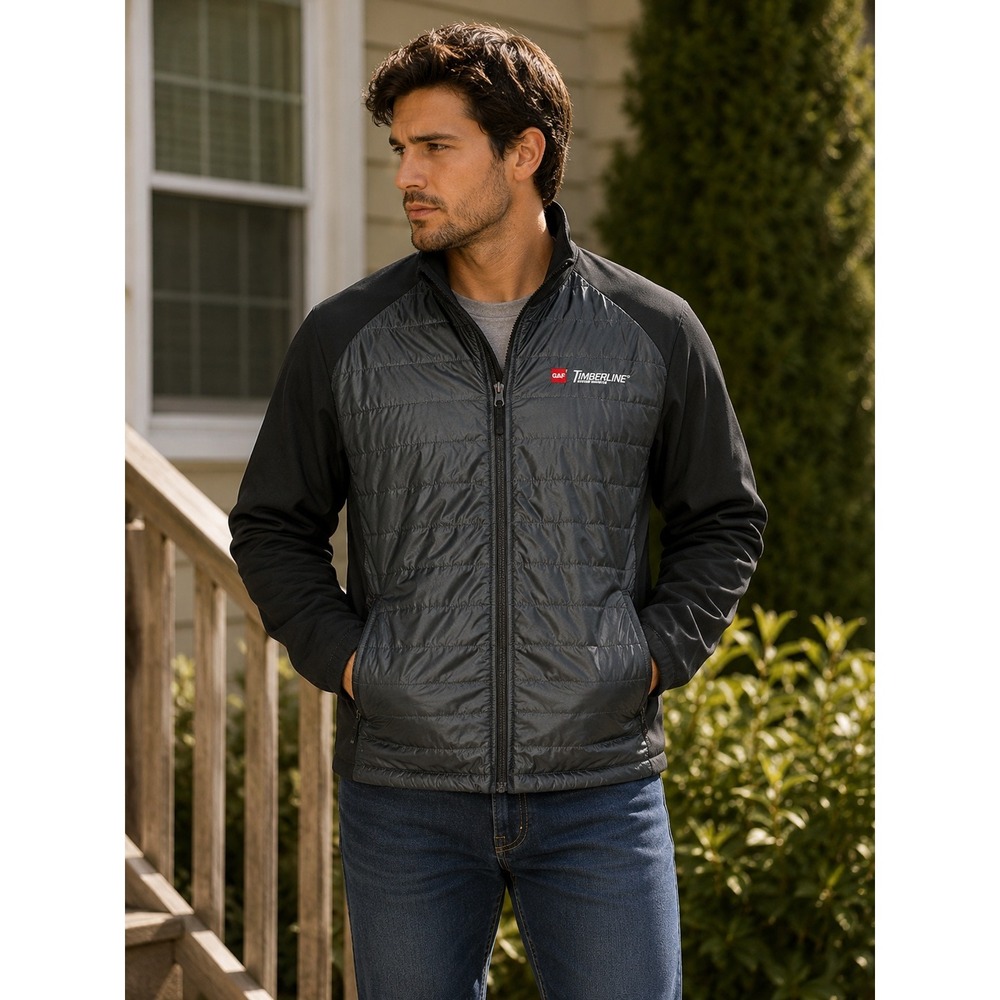 GAF Timberline Hybrid Jacket Mens Size SM Black Quilted Softshell Workwear Zip